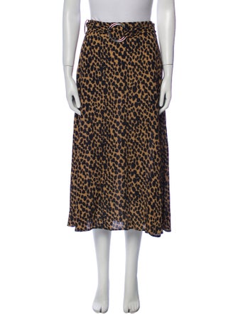 Markus Lupfer Animal Print Midi Length Skirt