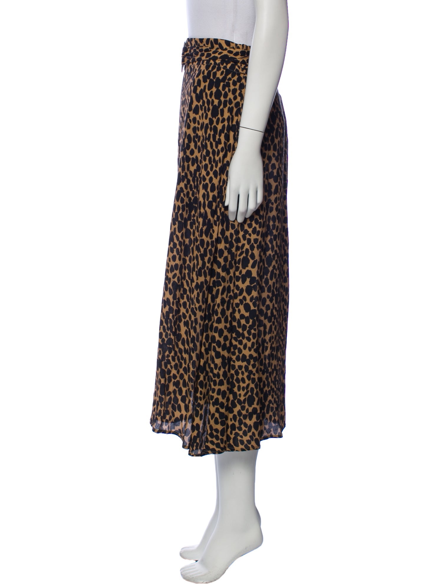 Markus Lupfer Animal Print Midi Length Skirt