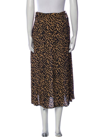 Markus Lupfer Animal Print Midi Length Skirt