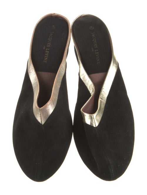 Jacques Levine Suede Leather Trim Embellishment Mules