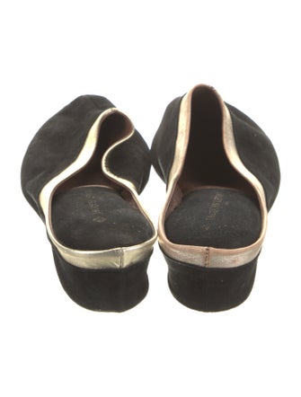 Jacques Levine Suede Leather Trim Embellishment Mules