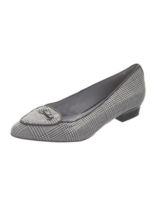 Jacques Levine Canvas Houndstooth Print Flats