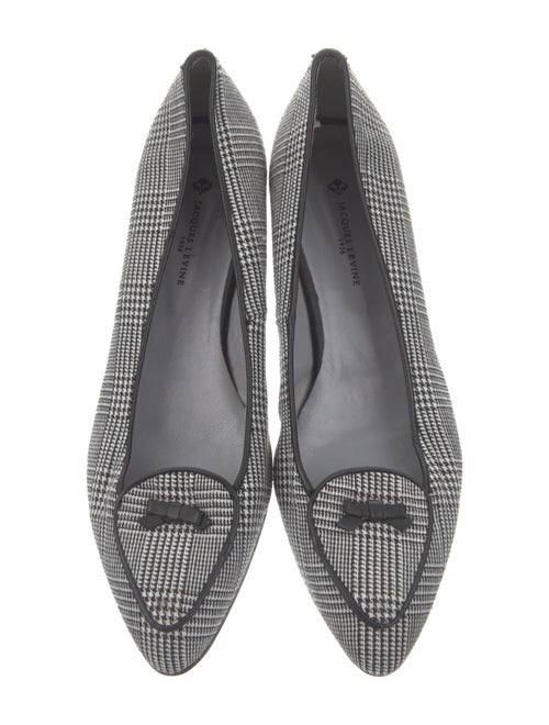 Jacques Levine Canvas Houndstooth Print Flats