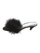Jacques Levine Satin Feather Trim Slides