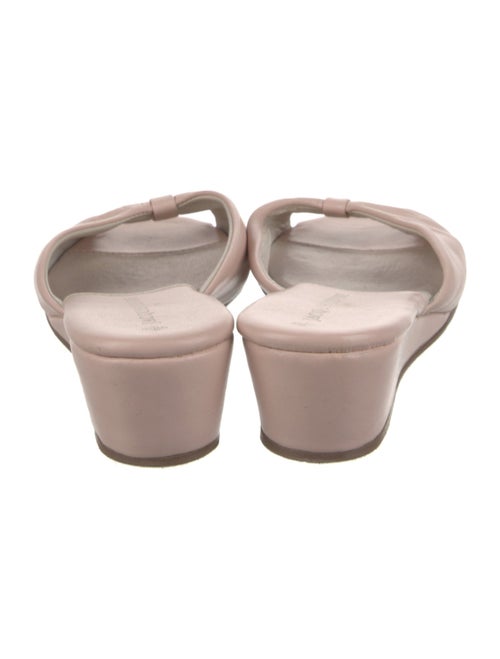 Jacques Levine Leather Bow Accents Slides