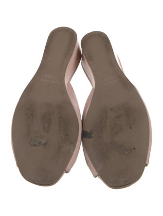 Jacques Levine Leather Bow Accents Slides