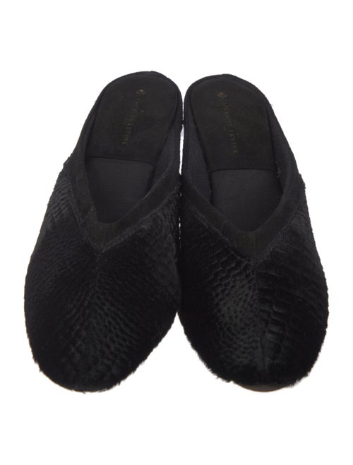 Jacques Levine Velvet Mules