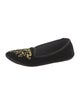 Jacques Levine Velvet Embroidered Accent Loafers