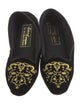 Jacques Levine Velvet Embroidered Accent Loafers