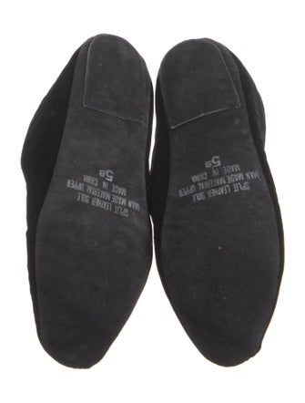 Jacques Levine Velvet Embroidered Accent Loafers