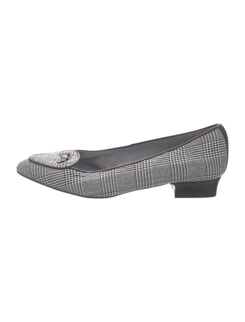 Jacques Levine Canvas Houndstooth Print Flats