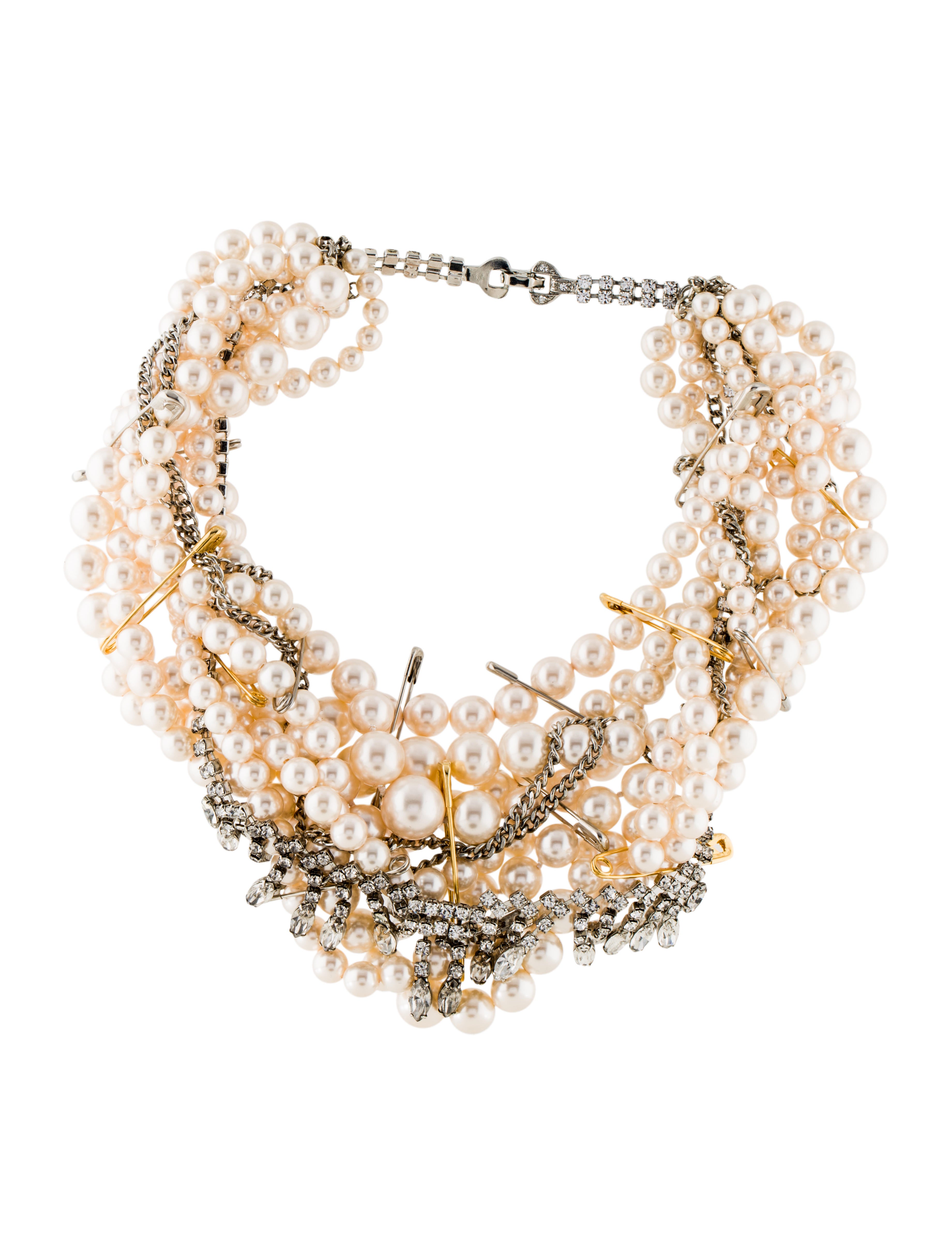 faux pearl multistrand necklace