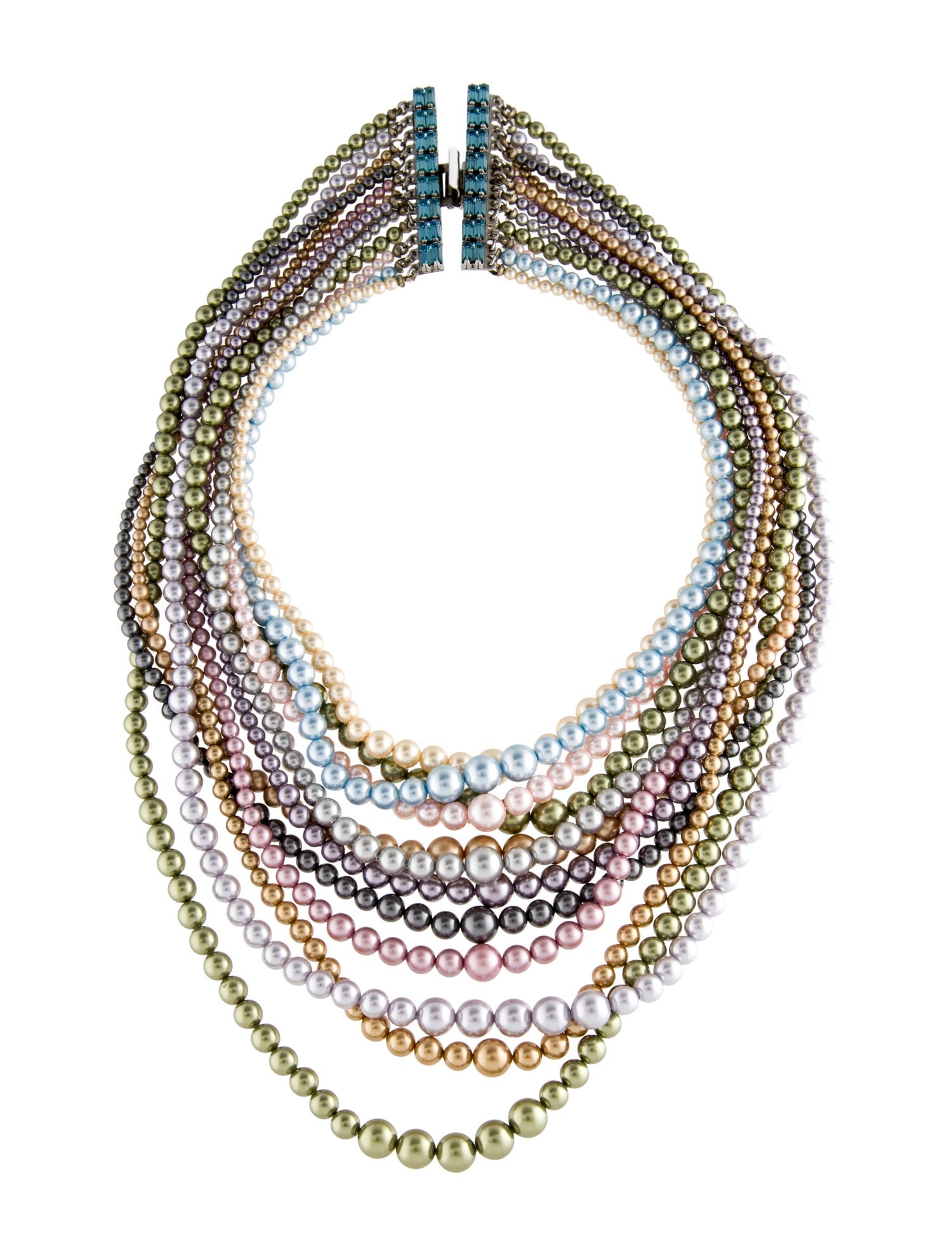 Tom Binns Faux Pearl & Crystal Multistrand Necklace