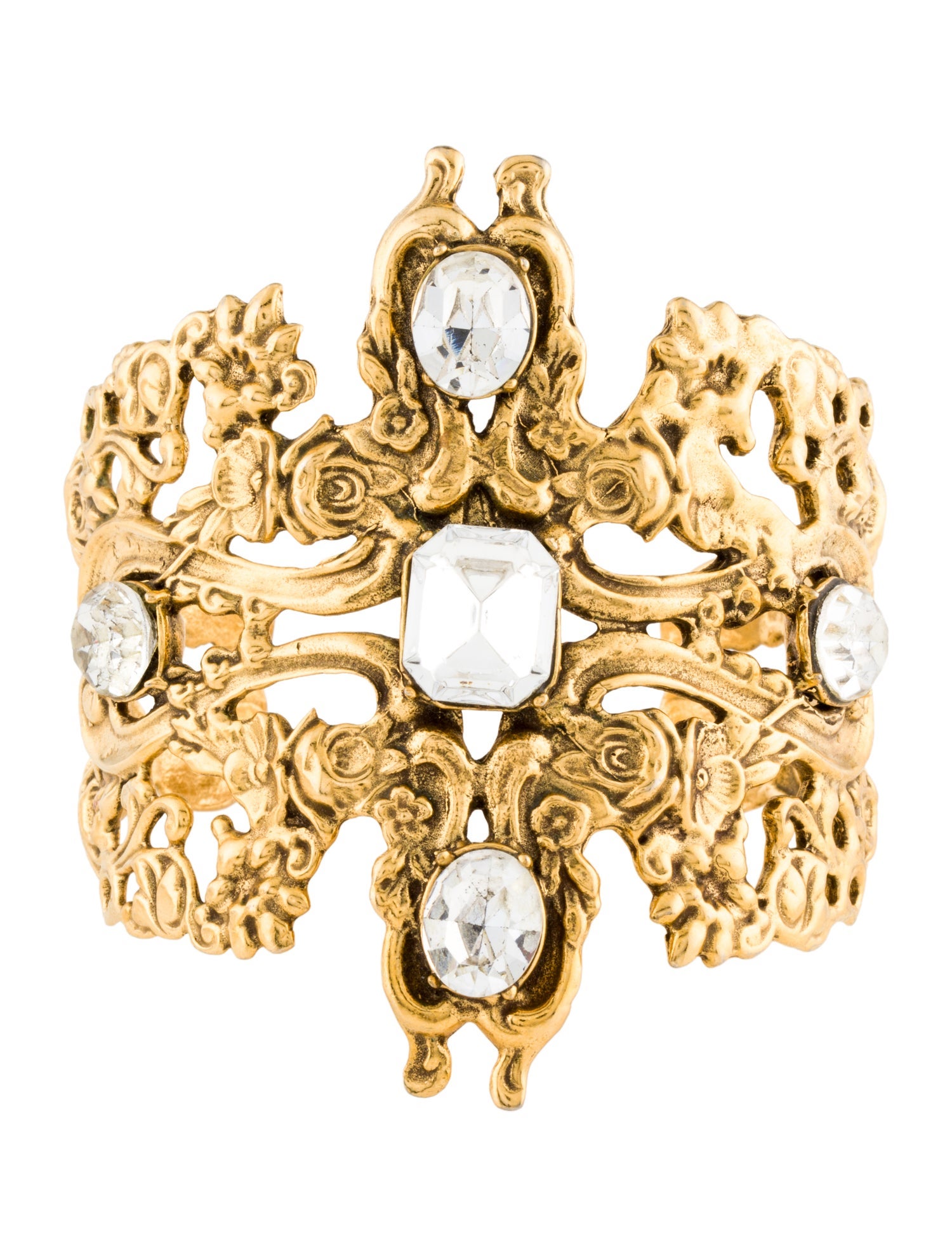 Tom Binns Crystal "Rokoco Dumont" Cuff Bracelet