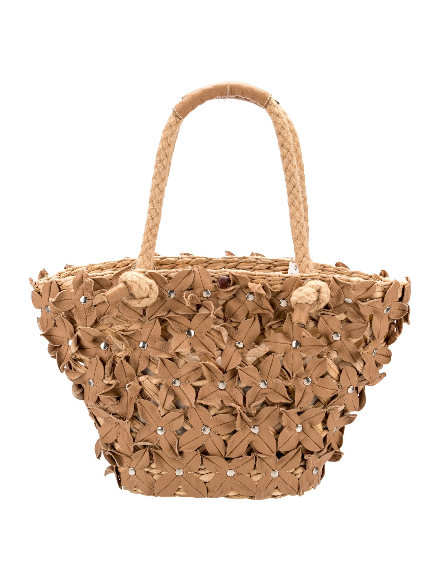 Serpui Marie Straw Top Handle Bag