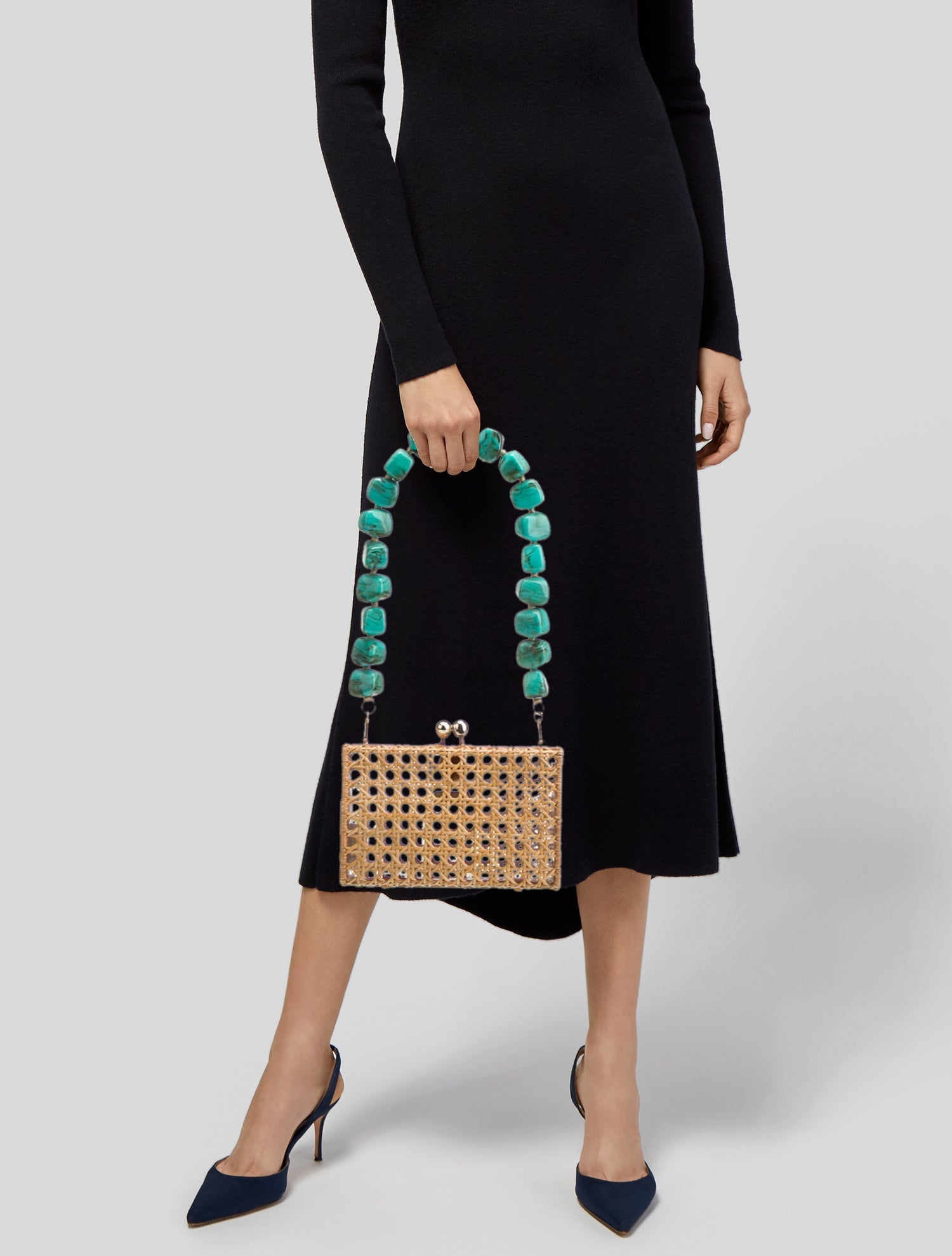 Serpui Marie Rattan Shoulder Bag