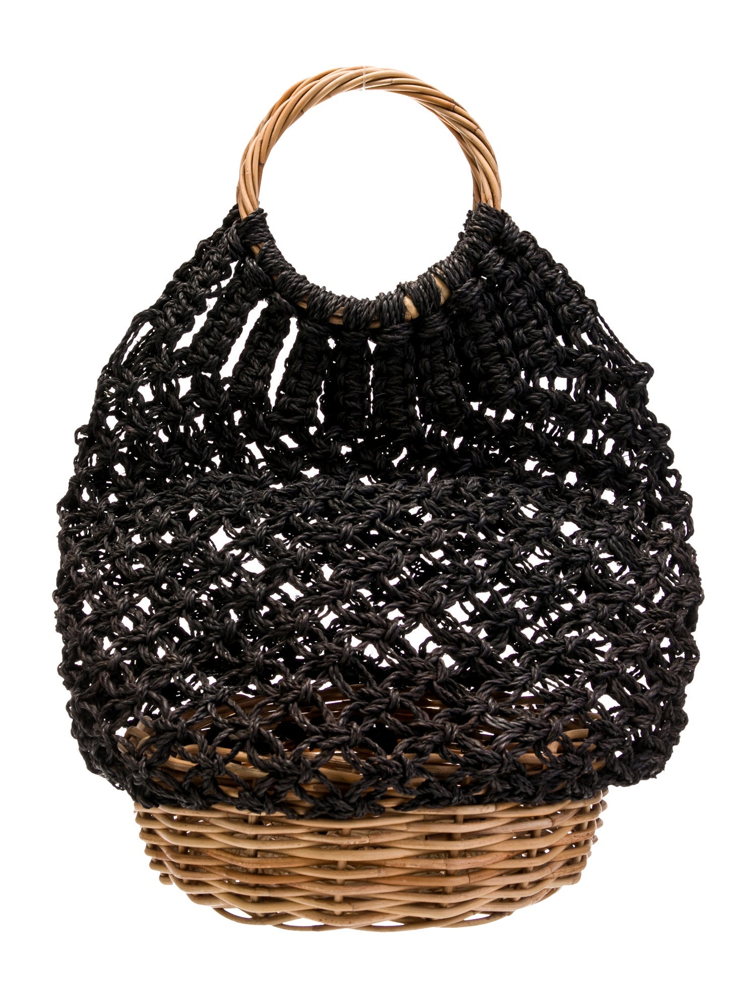 Serpui Marie Wicker Top Handle Bag