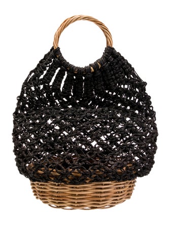 Serpui Marie Wicker Top Handle Bag
