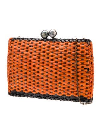 Serpui Marie Rattan Clutch
