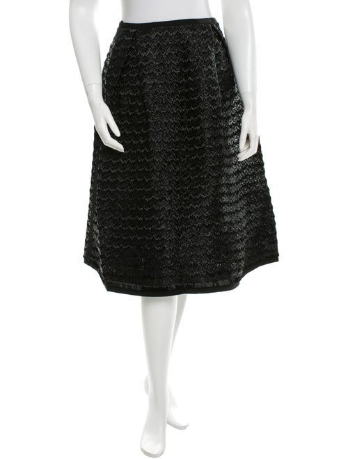 Tia Cibani Raffia A-Line Skirt Black