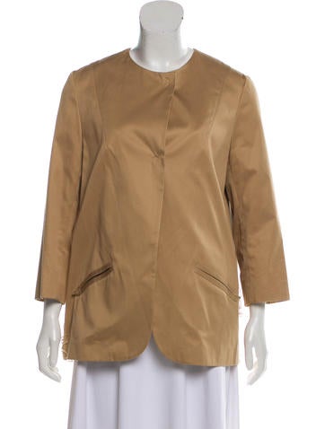 Tia Cibani Jackets Long Sleeve Lace-Trimmed Jacket M