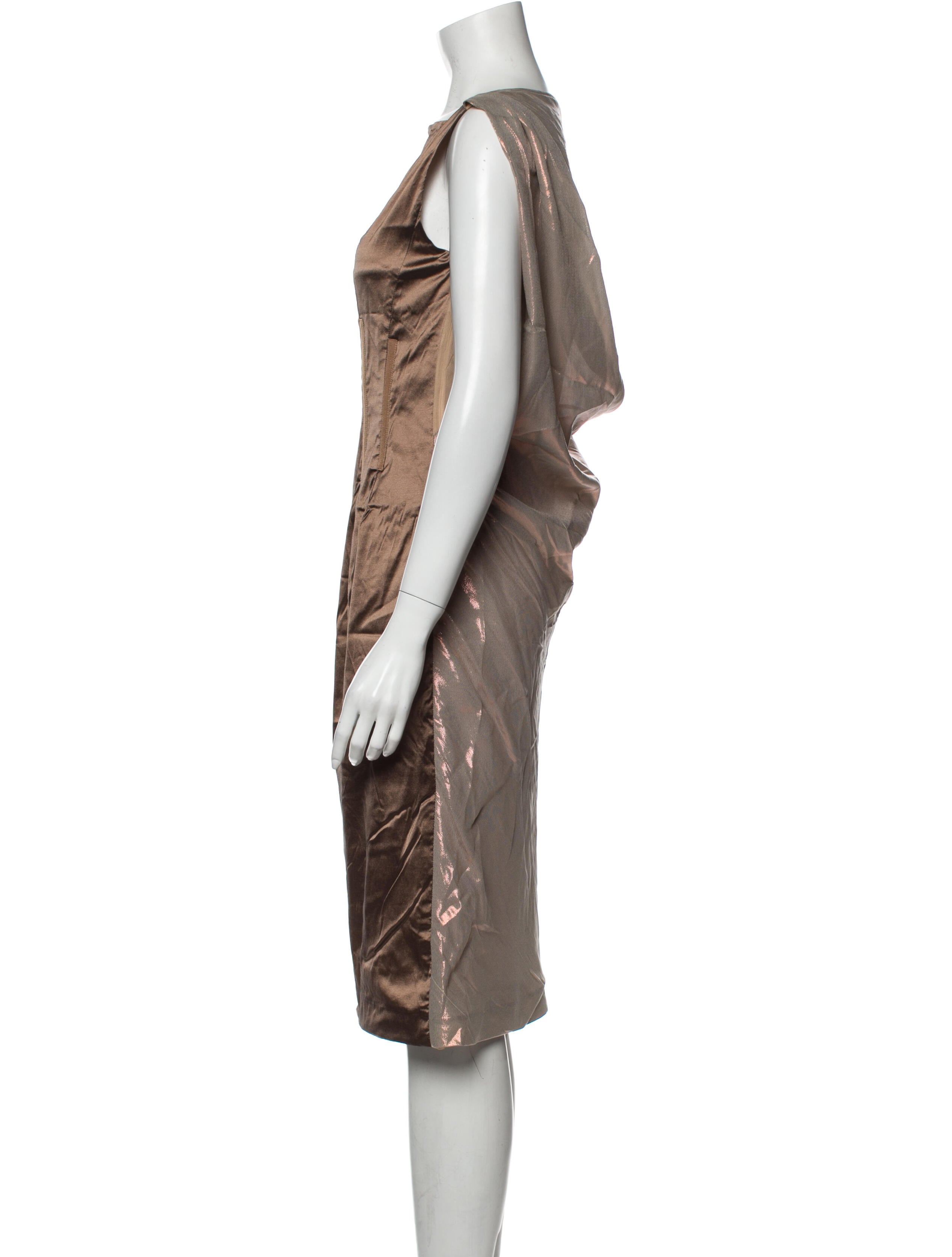 Tia Cibani Bateau Neckline Knee-Length Dress