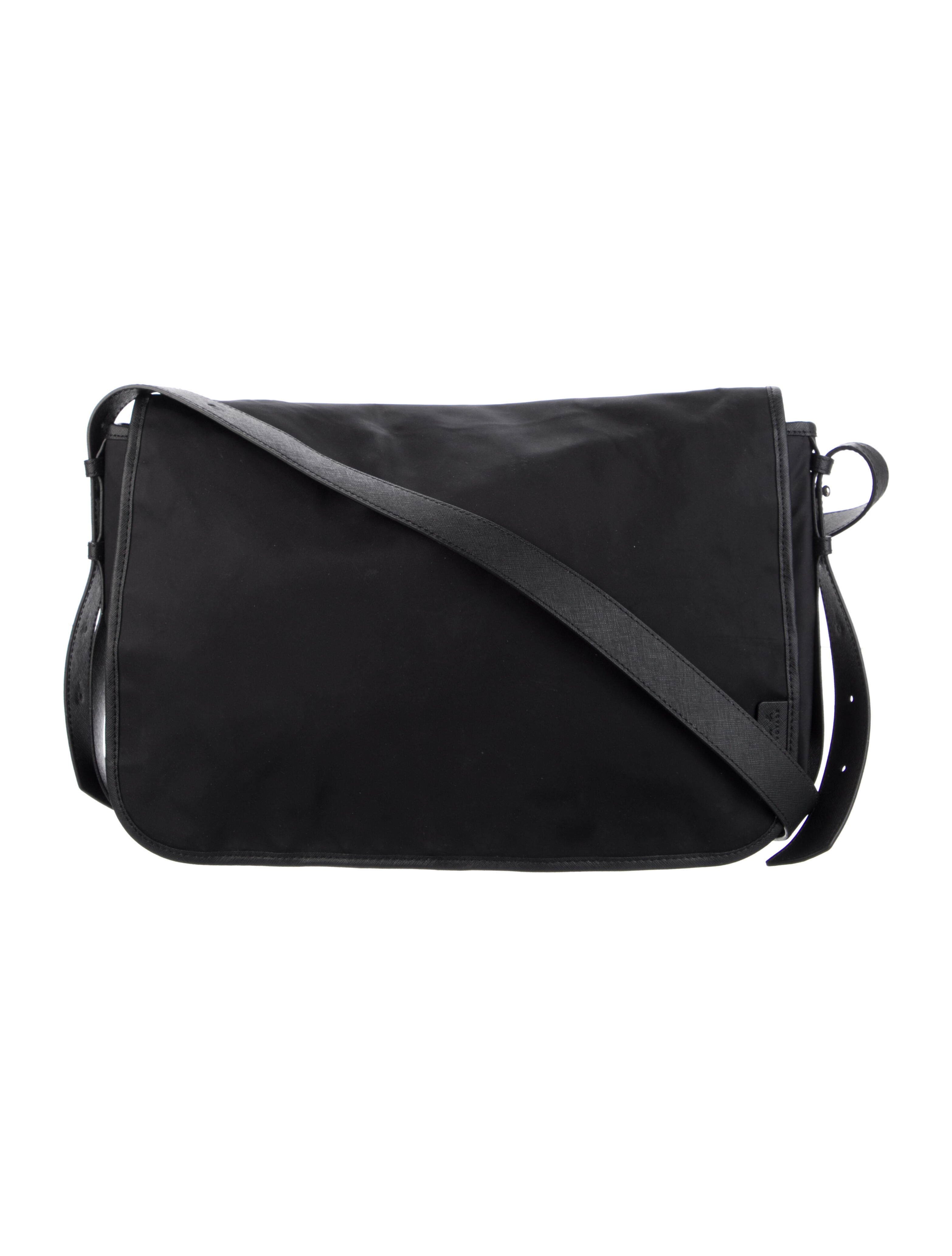Agnes B. Nylon LeatherTrimmed Messenger Bag Black Messenger Bags, Bags W5A24015 The RealReal