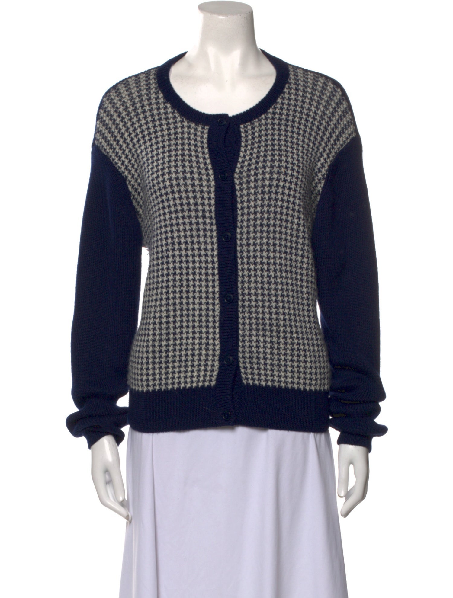 Agnes B. Alpaca Houndstooth Print Sweater