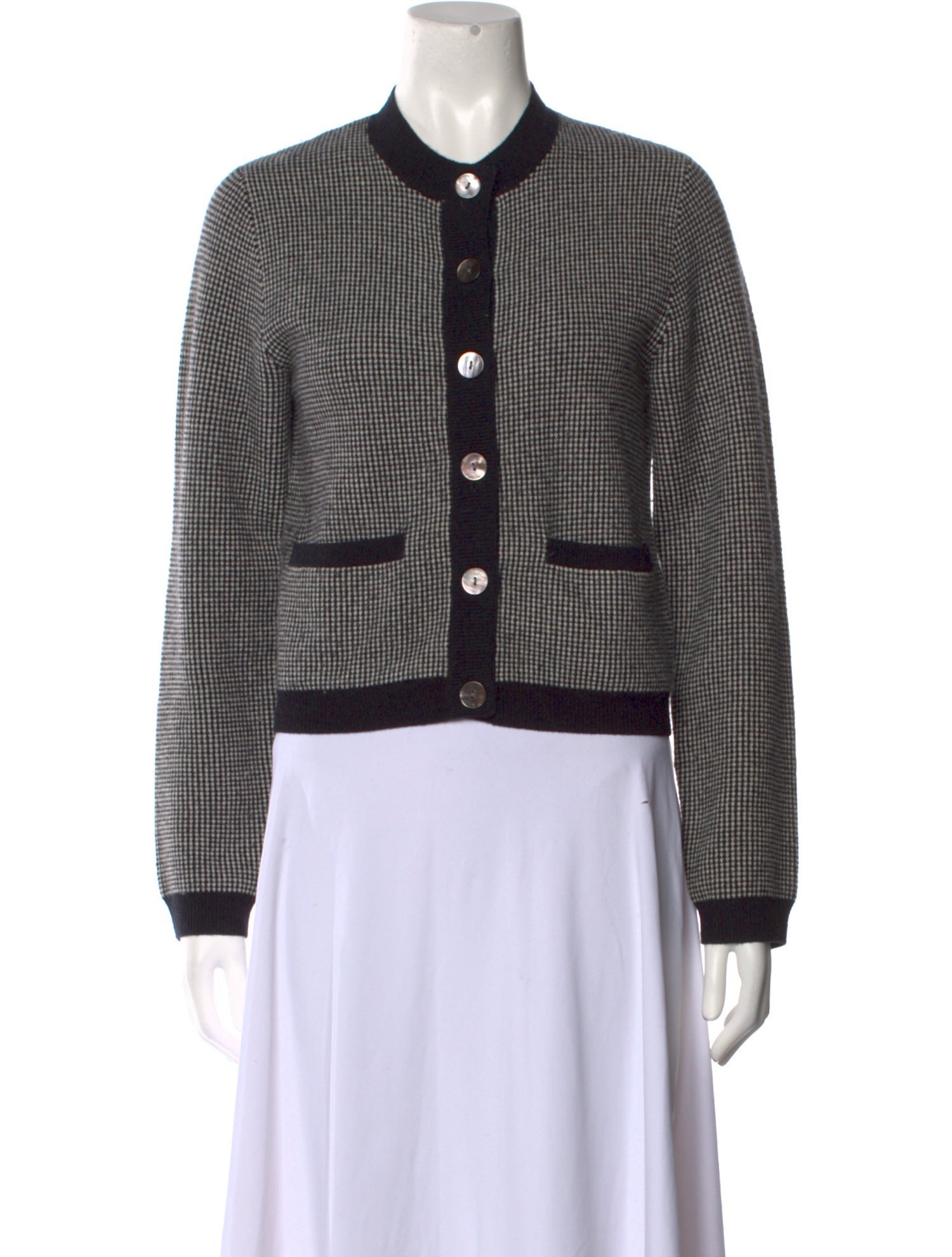 Agnes B. Cashmere Plaid Print Sweater