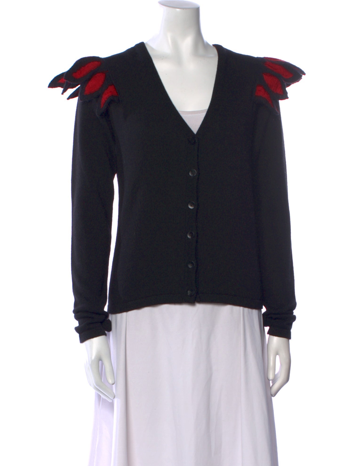 Agnes B. Merino Wool V-Neck Sweater