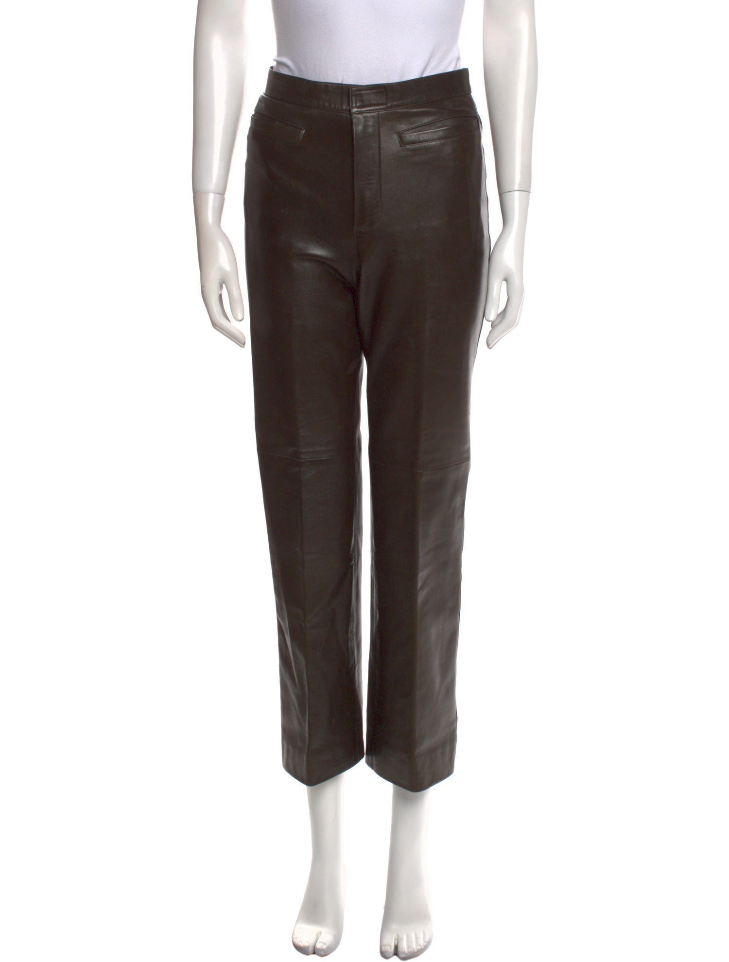 Agnes B. Leather Straight Leg Pants