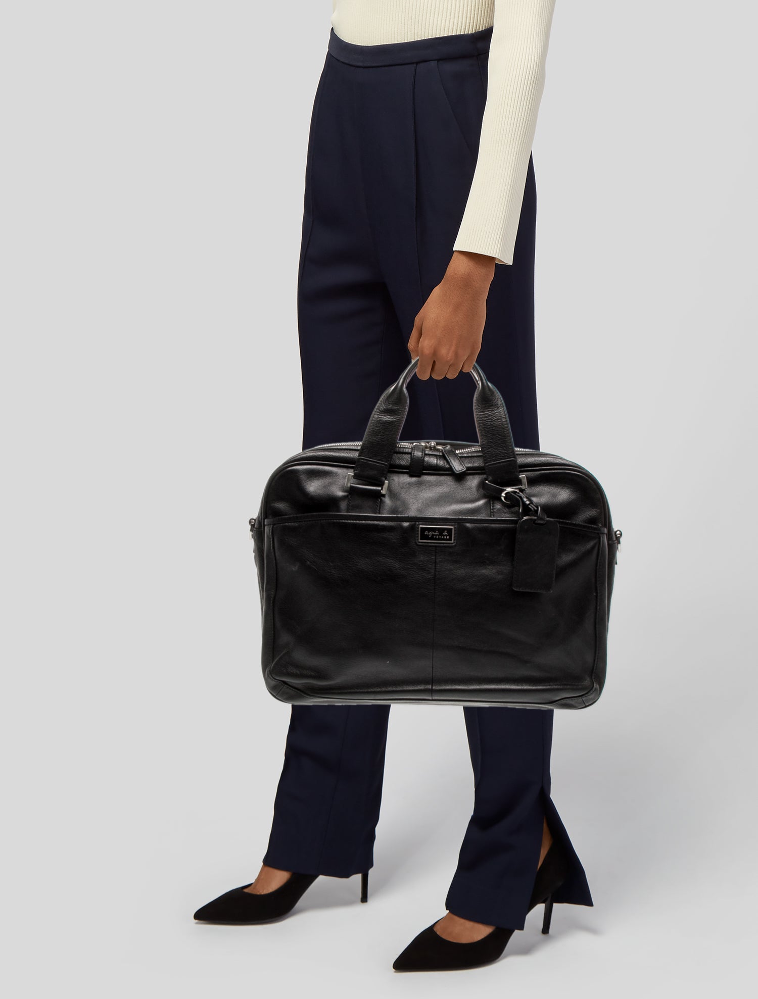 Agnes B. Leather Top Handle Bag