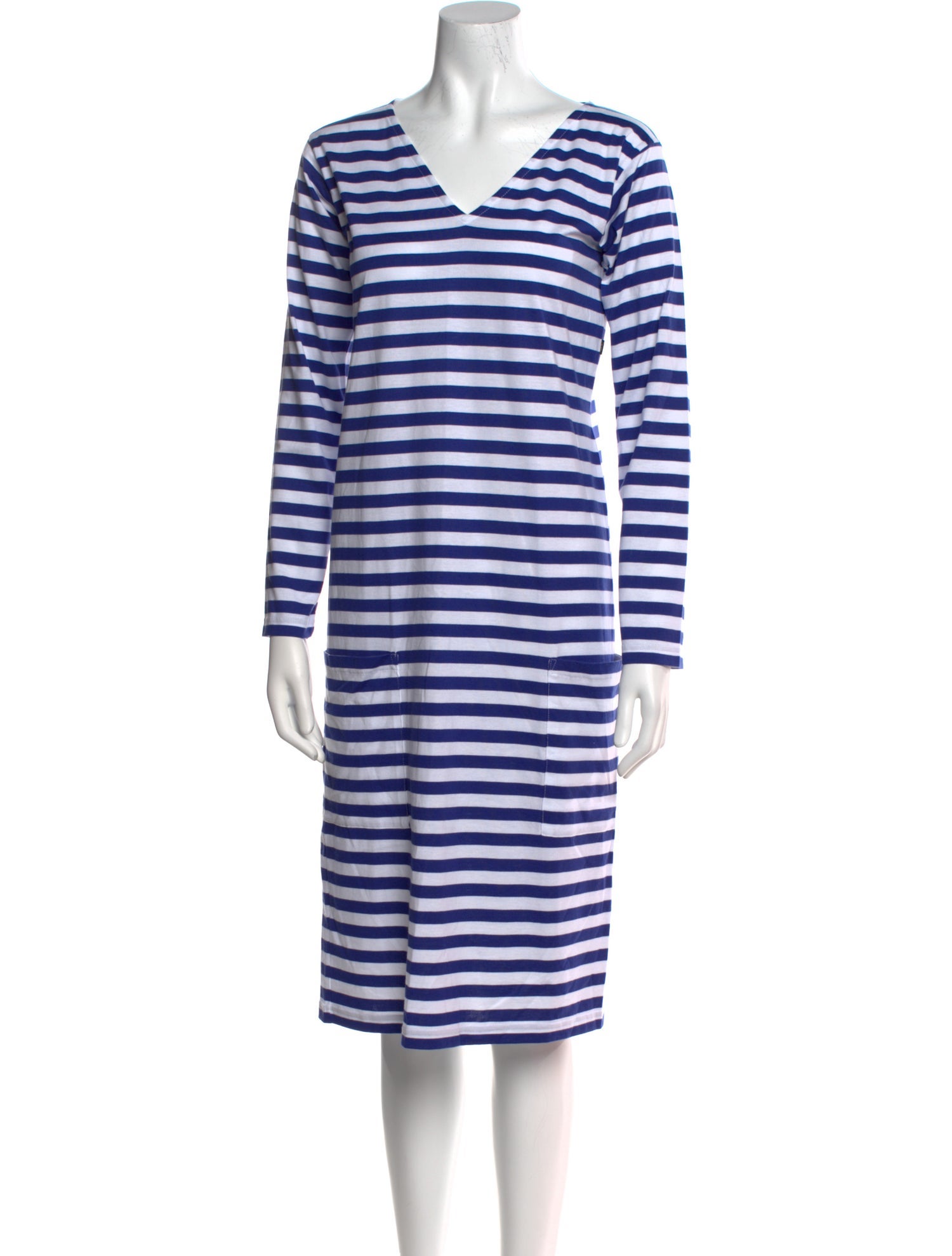Agnes B. Striped Midi Length Dress