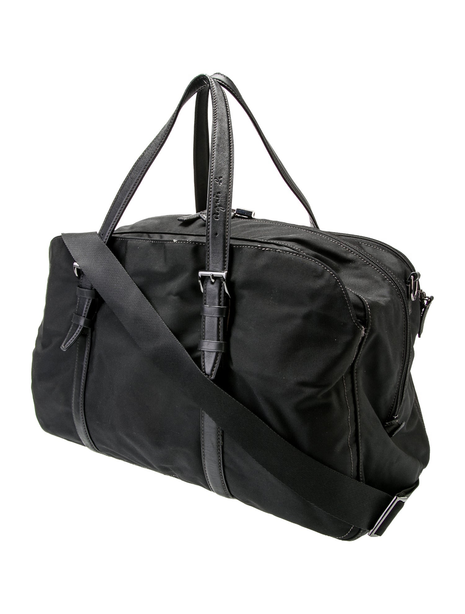 Agnes B. Leather-Trim Nylon Carry On