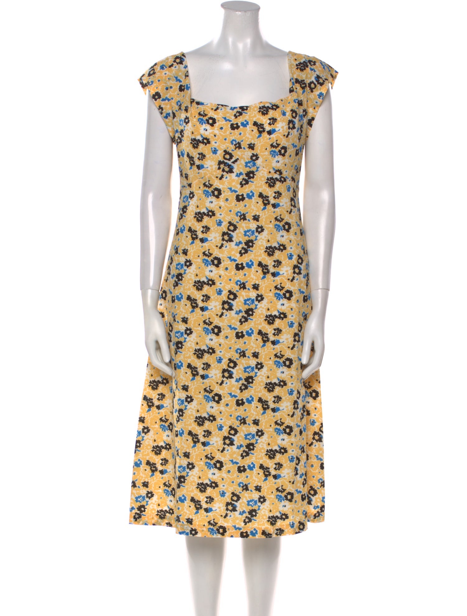 Agnes B. Floral Print Midi Length Dress