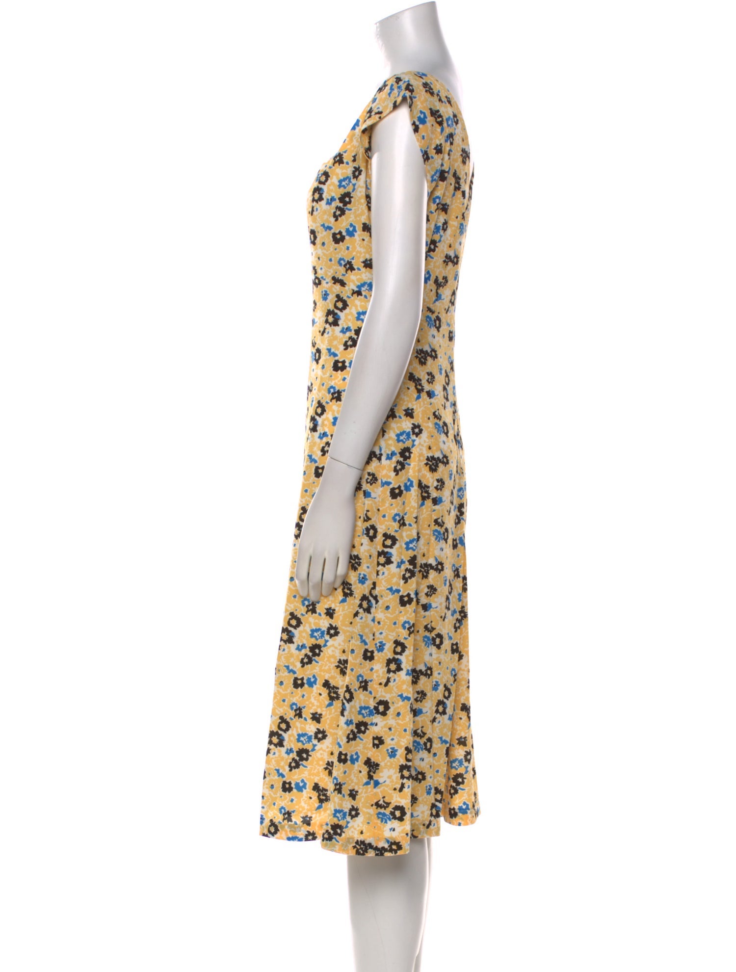 Agnes B. Floral Print Midi Length Dress