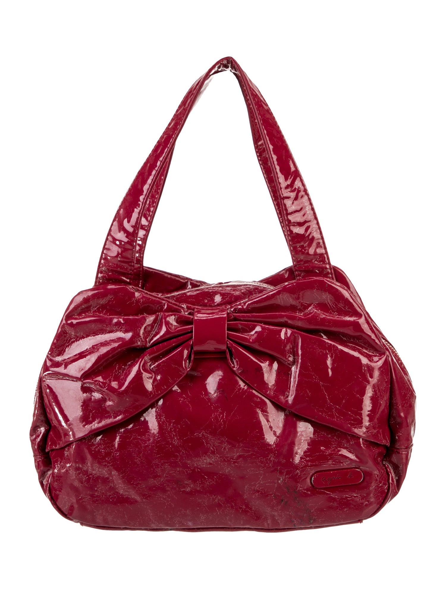 Agnes B. Patent Leather Shoulder Bag