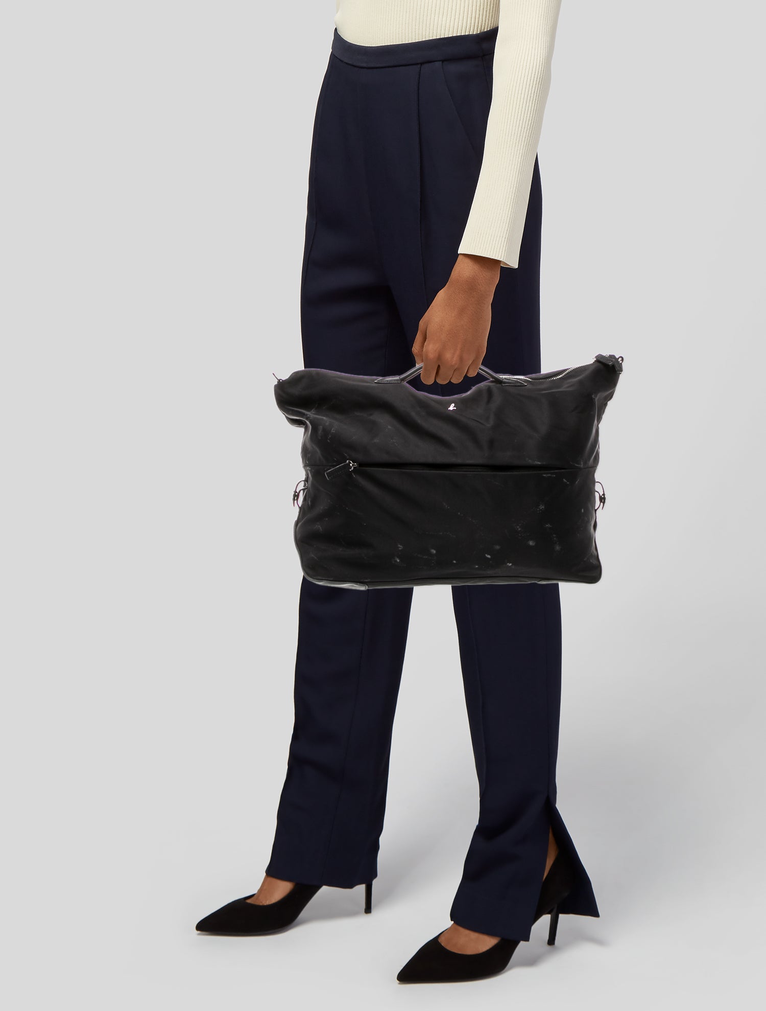 Agnes B. Nylon Top Handle Bag