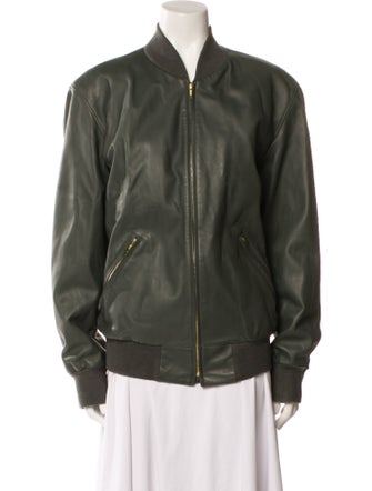 Agnes B. Leather Bomber Jacket