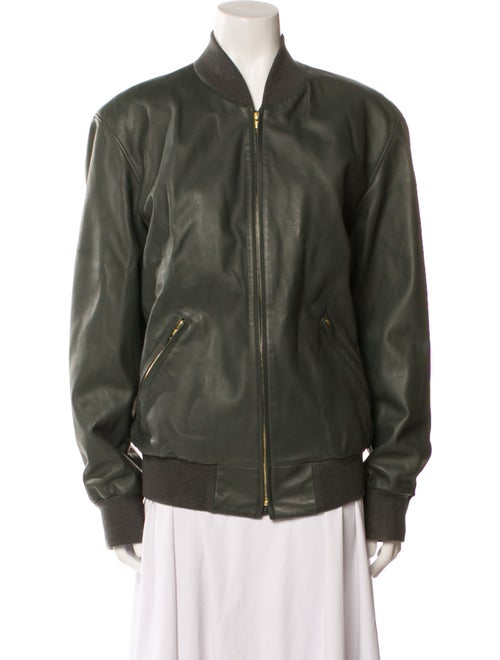 Agnes B. Leather Bomber Jacket