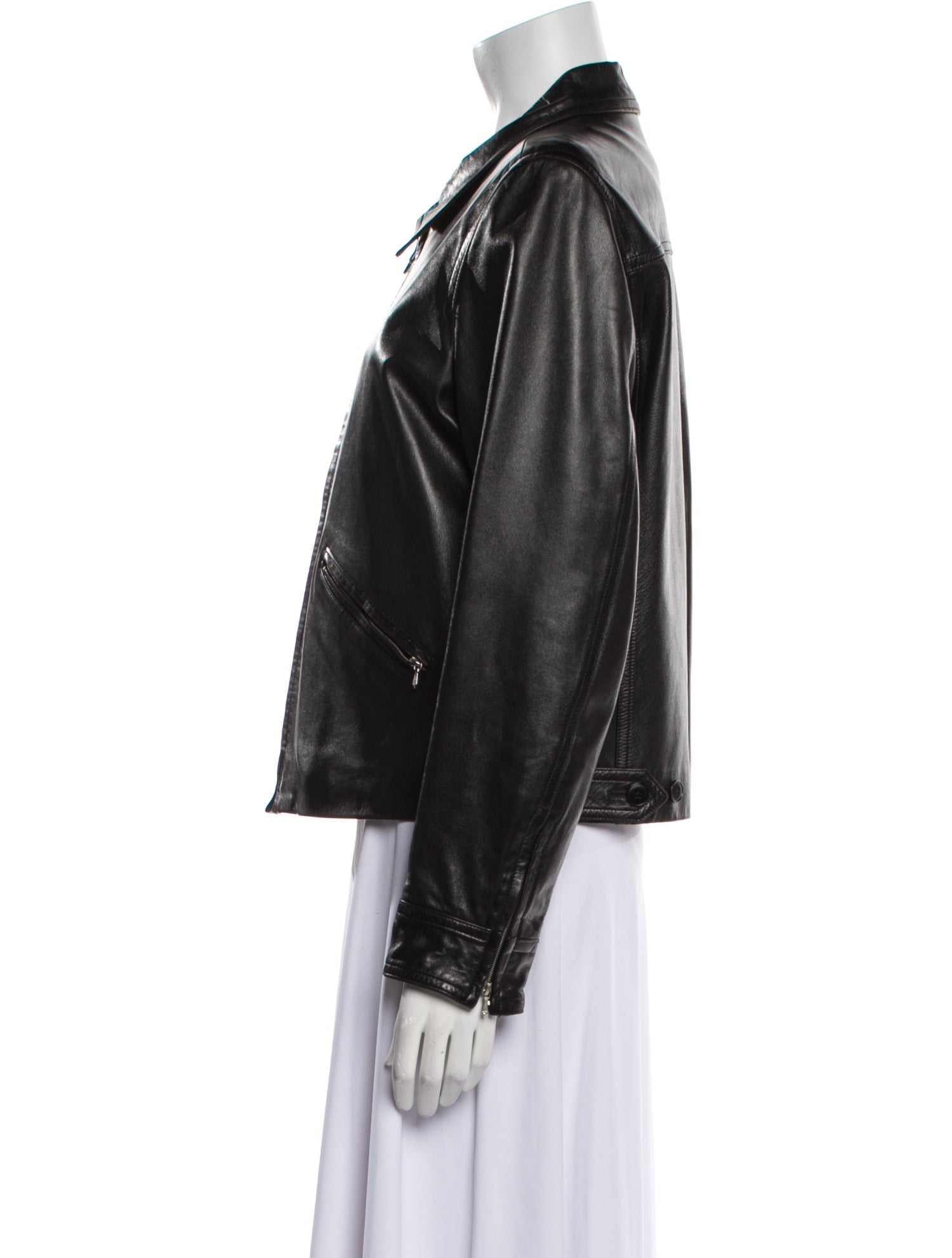 Agnes B. Leather Biker Jacket