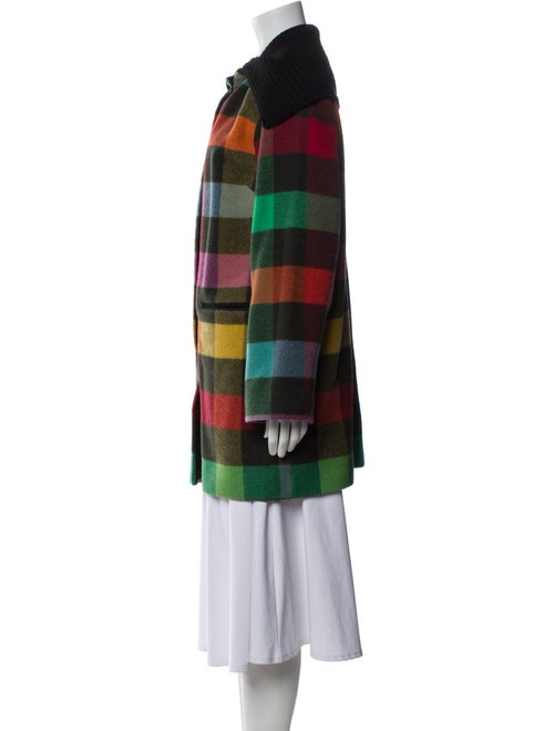 Agnes B. Wool Plaid Print Coat