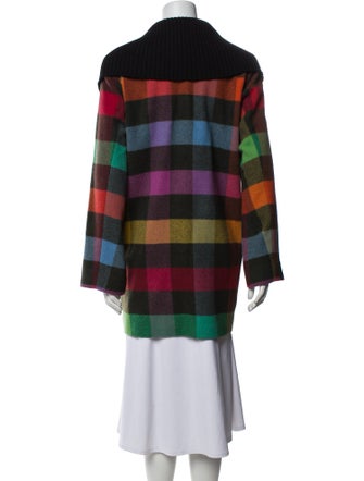Agnes B. Wool Plaid Print Coat