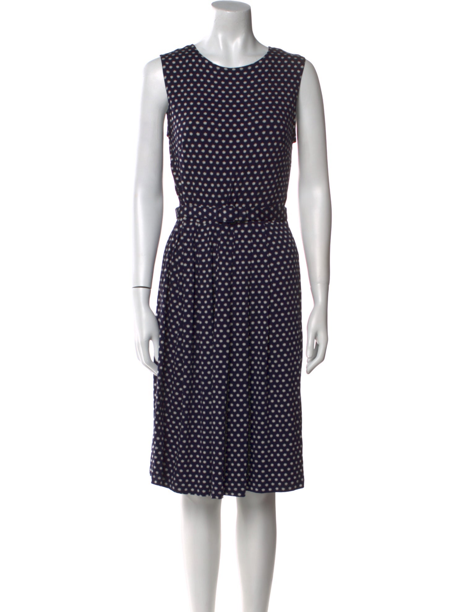 Agnes B. Polka Dot Print Knee-Length Dress