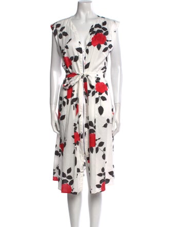 Agnes B. Floral Print Midi Length Dress