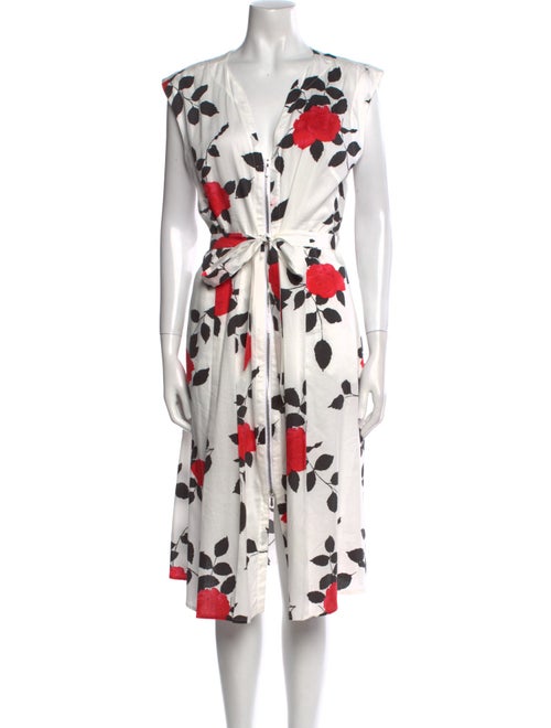 Agnes B. Floral Print Midi Length Dress