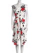 Agnes B. Floral Print Midi Length Dress