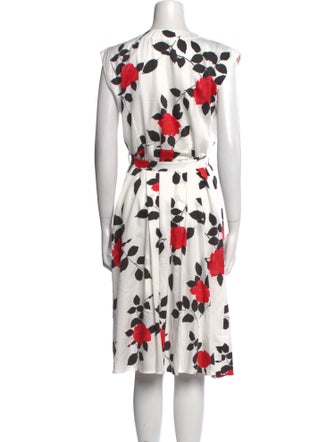 Agnes B. Floral Print Midi Length Dress