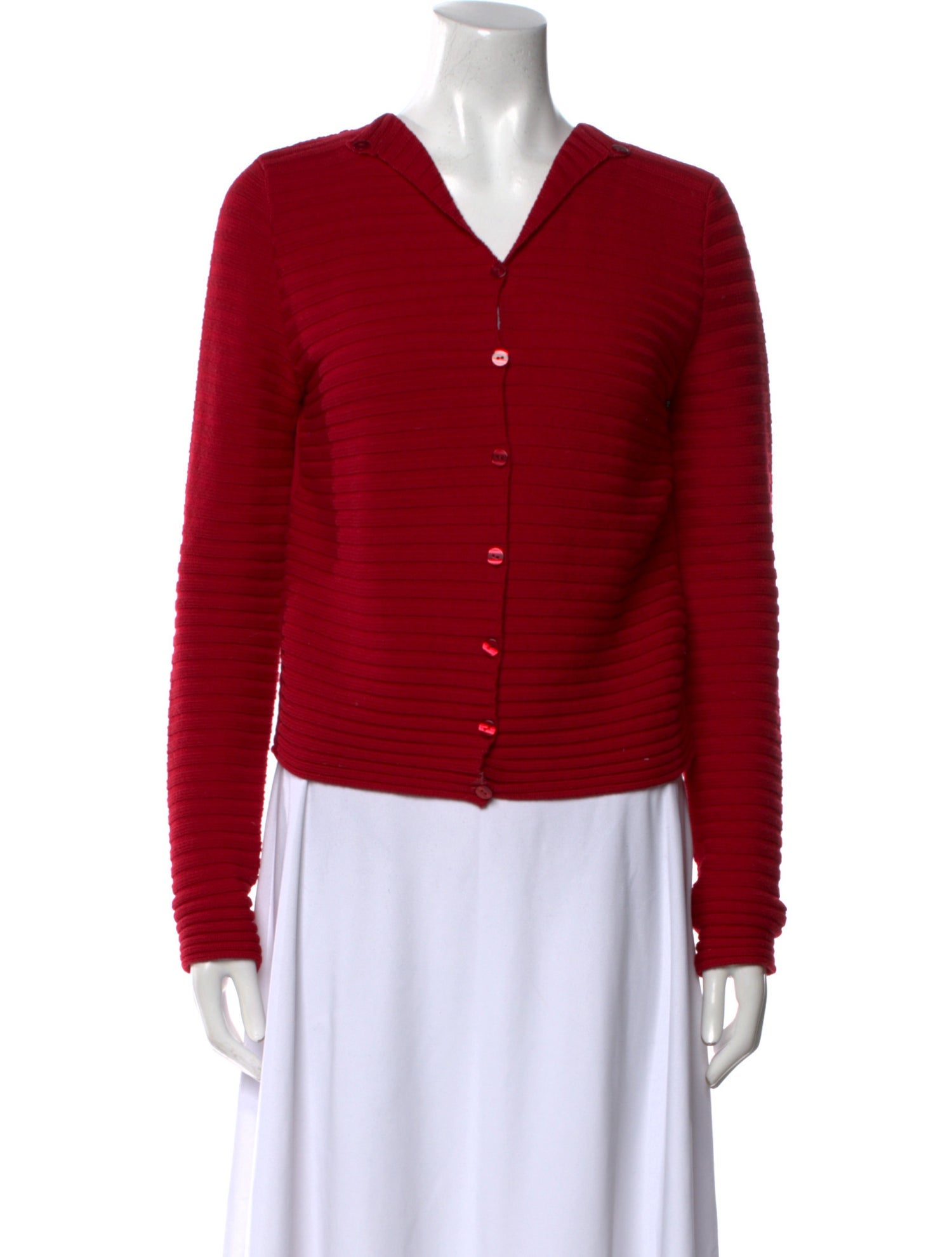 Agnes B. Merino Wool V-Neck Sweater