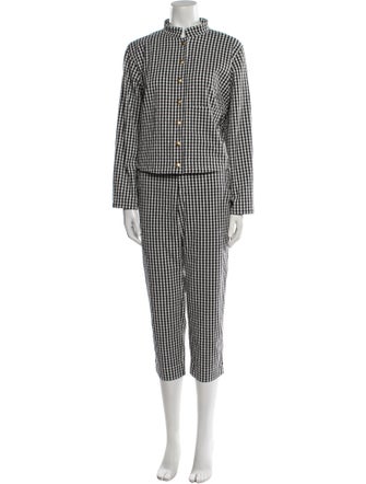 Agnes B. Plaid Print Pant Set